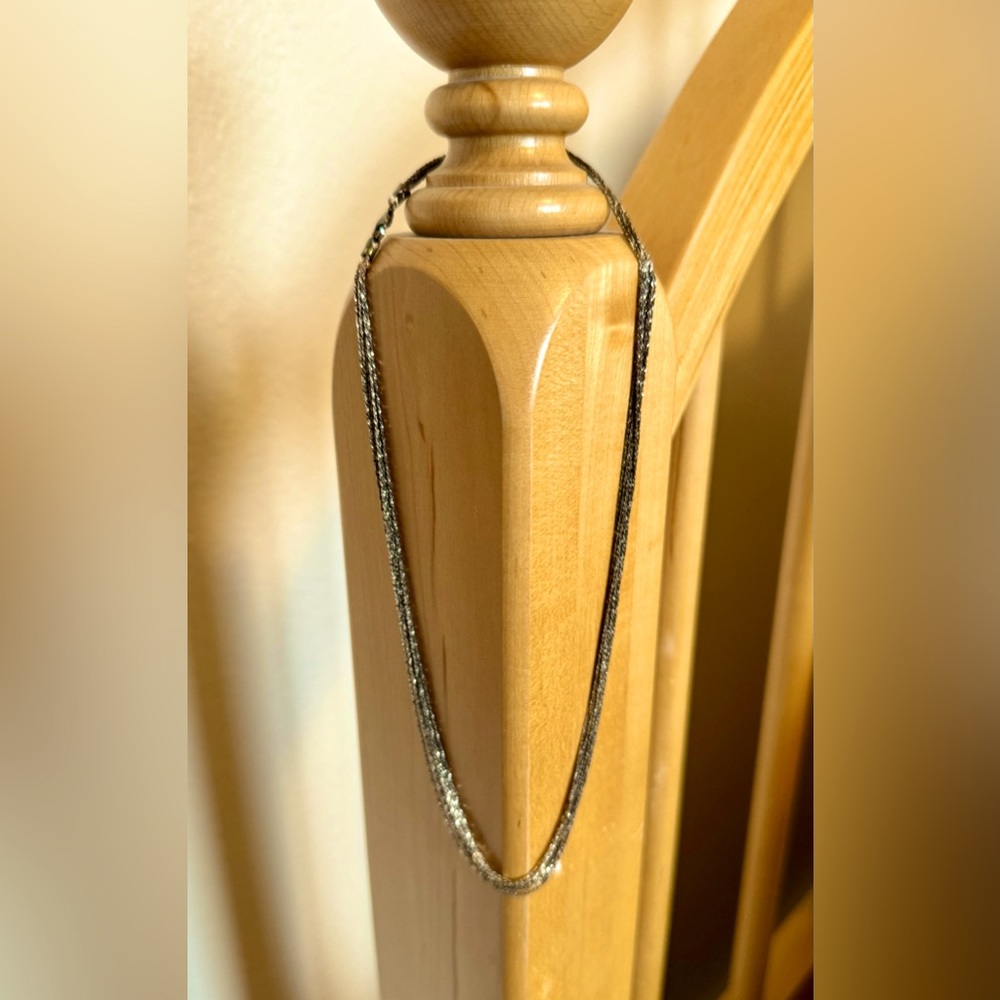 Multi-Strand Silvery Necklace with Lobster Cladp - 8” Length